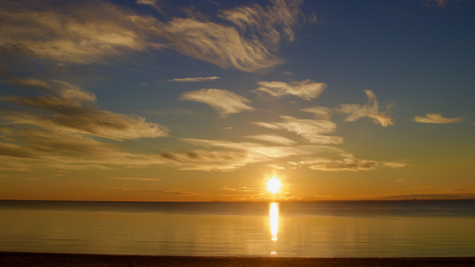 Summer Solstice sun rise over the ocean